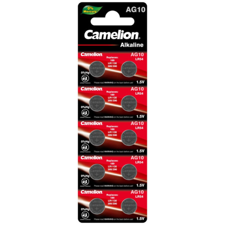 Camelion G10  BL-10 Mercury Free (AG10-BP10(0%Hg), 389A/LR1130/189 батарейка для часов)