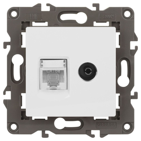 14-3110-01 ЭРА Розетка RJ45+TV, IP20, белый (10/100/3200)