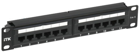 ITK 1U патч-панель кат.6 UTP 12 портов 10" Dual IDC