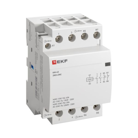 Контактор модульный КМ 63А 2NО+2NC (3 мод.) EKF PROxima