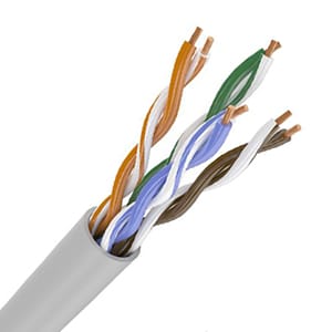 Кабель витая пара UTP-4PR-5e 24 AWG ССА (бухта 305) алюмомедный (4х2х0,52)