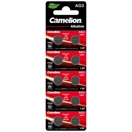 Camelion G 3  BL-10 Mercury Free (AG3-BP10(0%Hg), 392A/LR41/192 батарейка для часов)